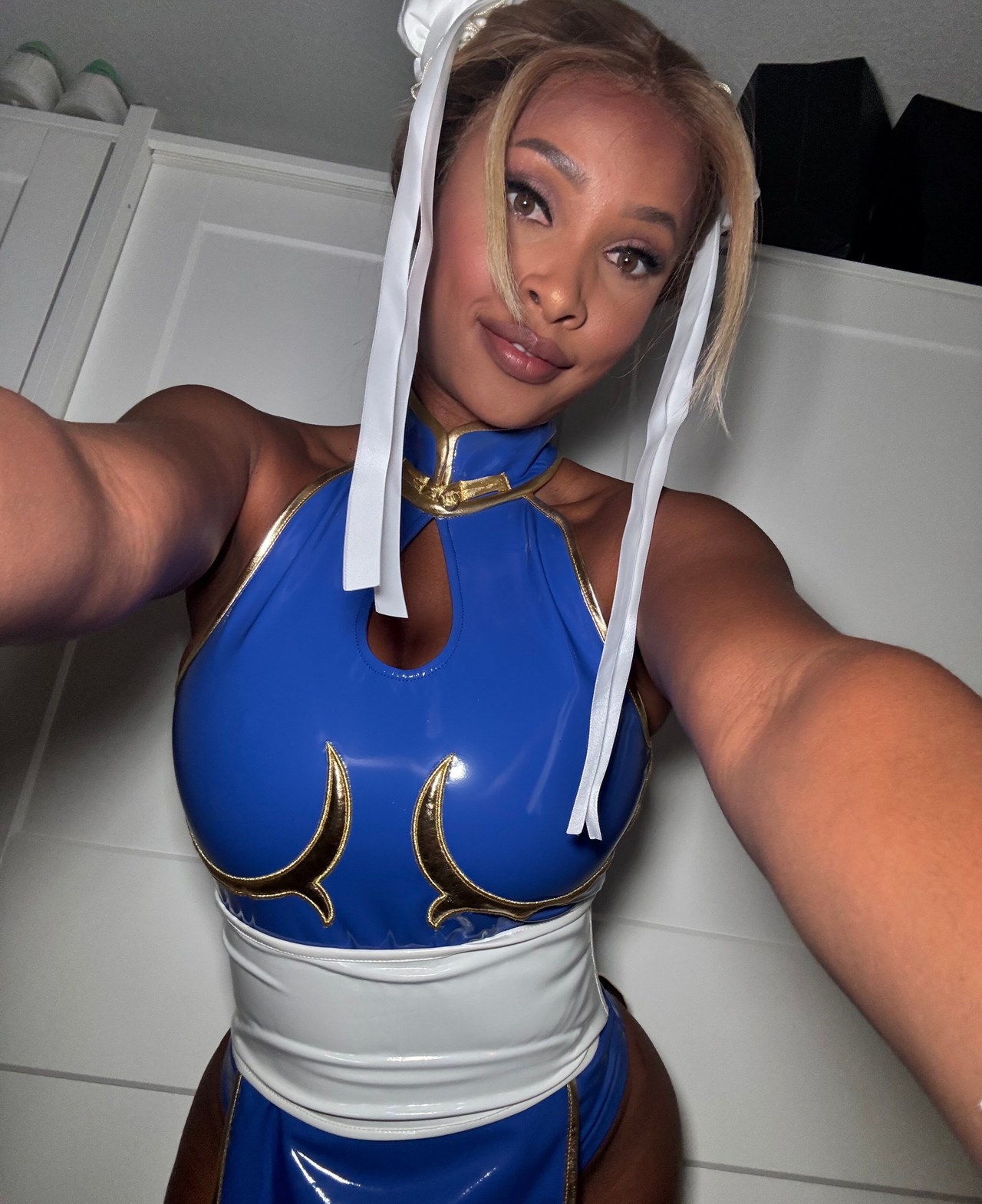 Phoenix Skye in blue cosplay